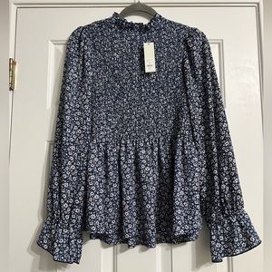 Francesca’s, brand new, navy floral blouse